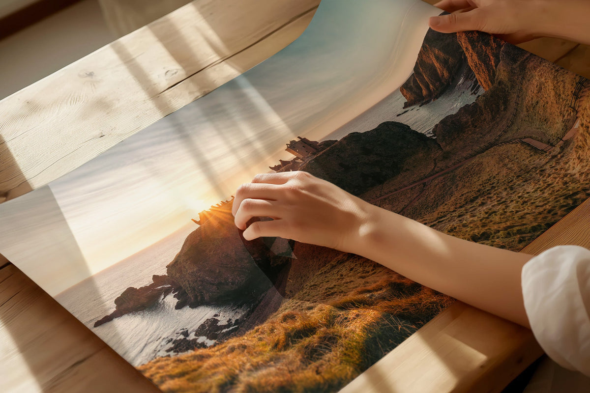landscape photograph print of Clan Keith Castle