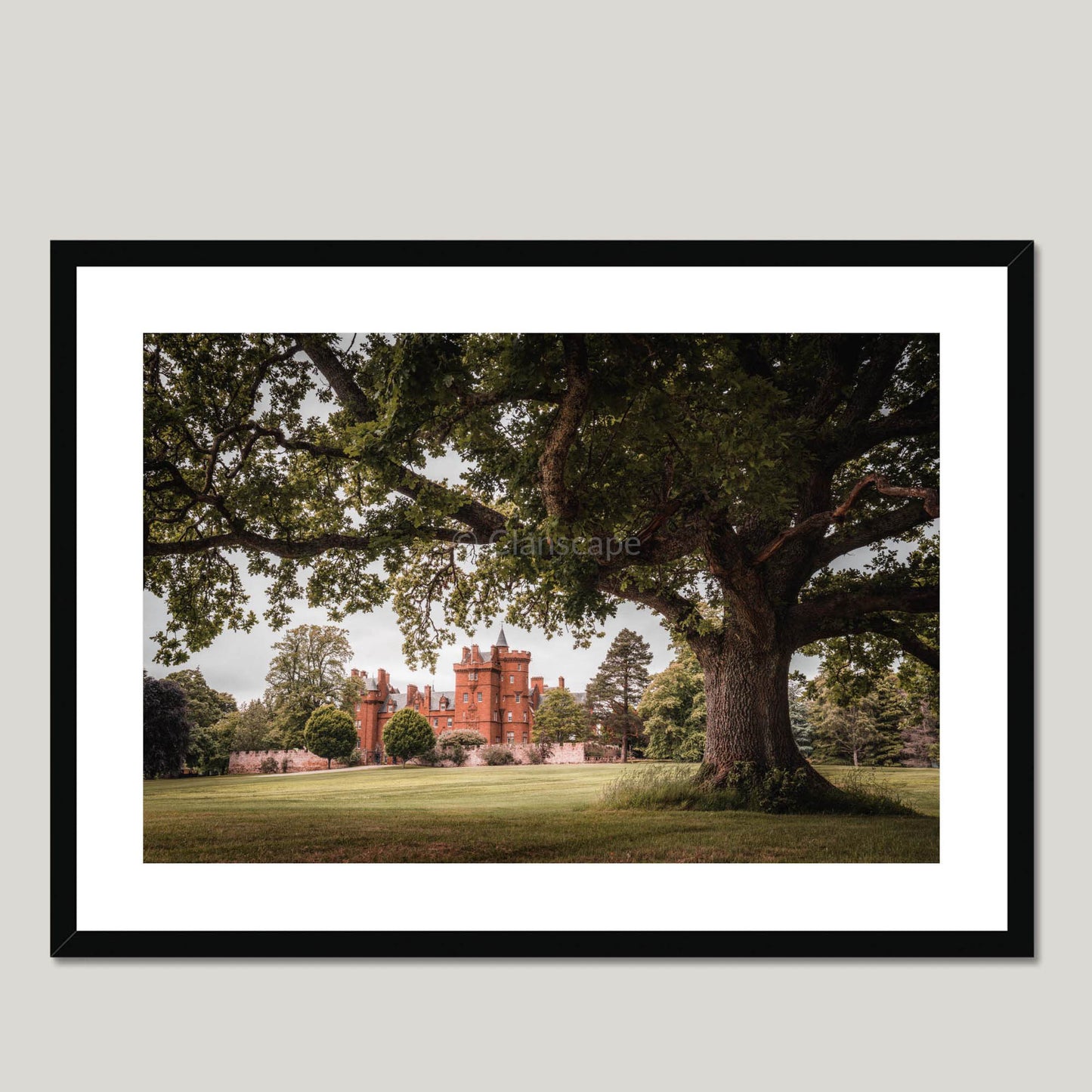 Clan Fraser of Lovat - Beaufort Castle - Framed & Mounted Photo Print 28"x20" Black