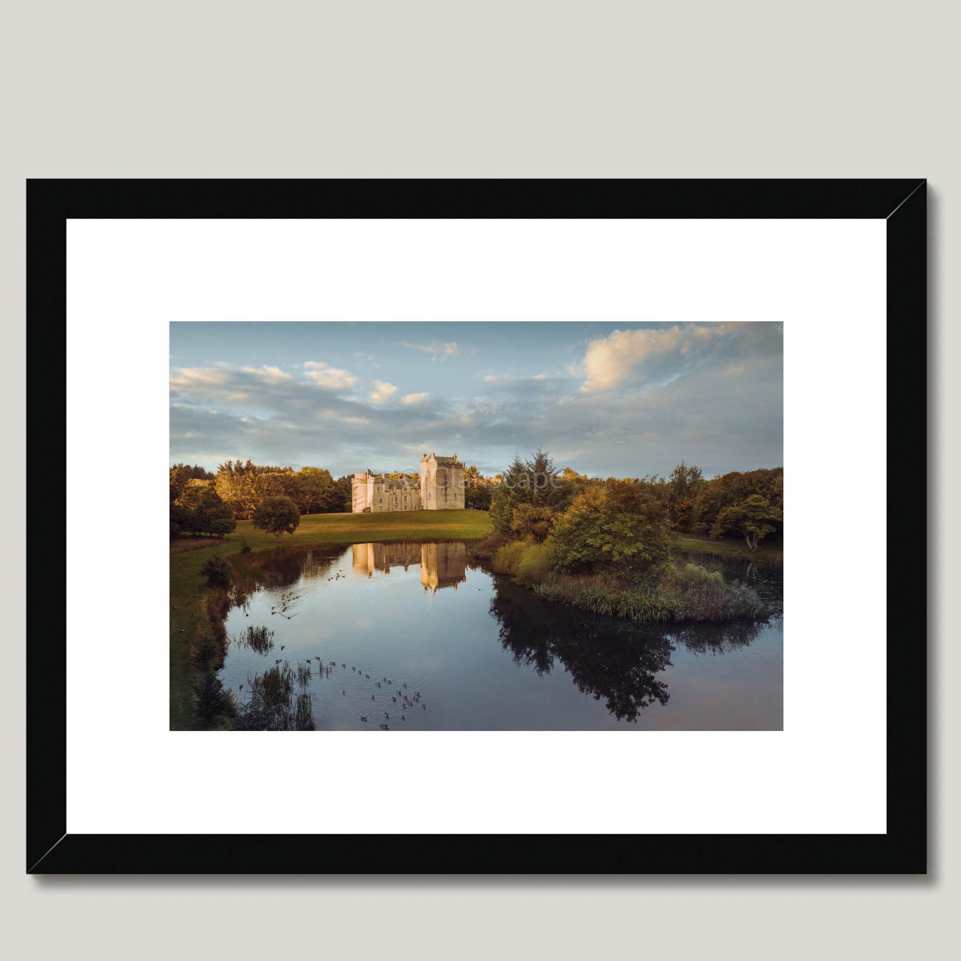 Clan Fraser - Cairnbulg Castle - Framed & Mounted Photo Print 16"x12" Black