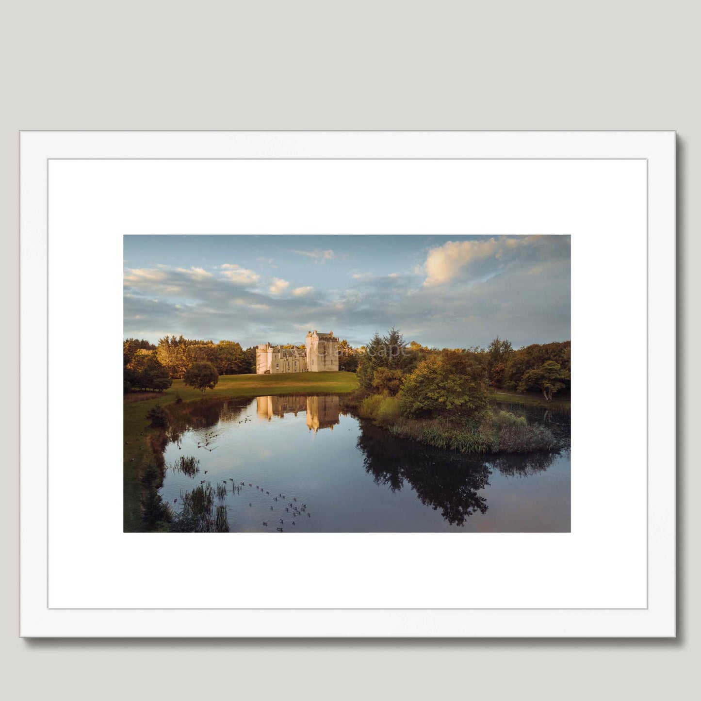 Clan Fraser - Cairnbulg Castle - Framed & Mounted Photo Print 16"x12" White
