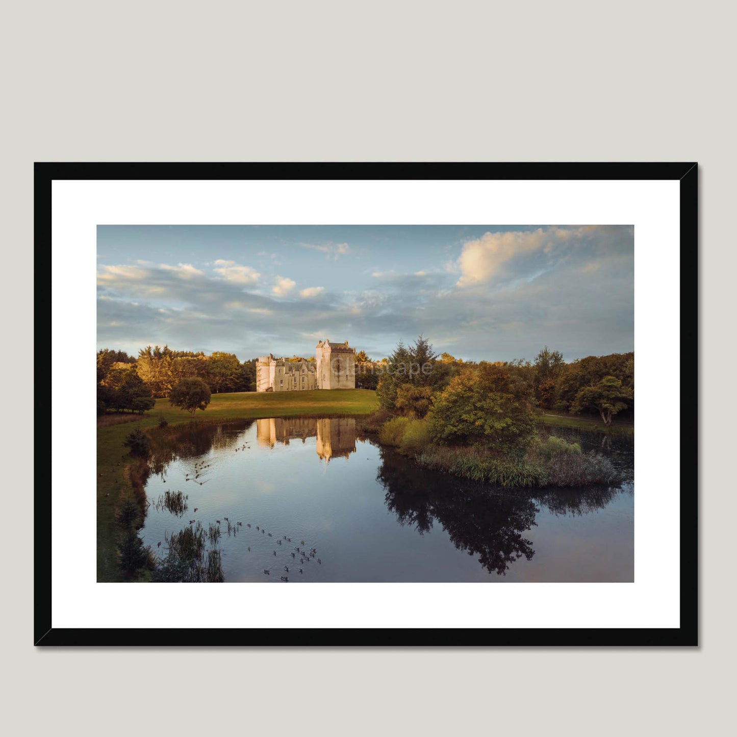 Clan Fraser - Cairnbulg Castle - Framed & Mounted Photo Print 28"x20" Black