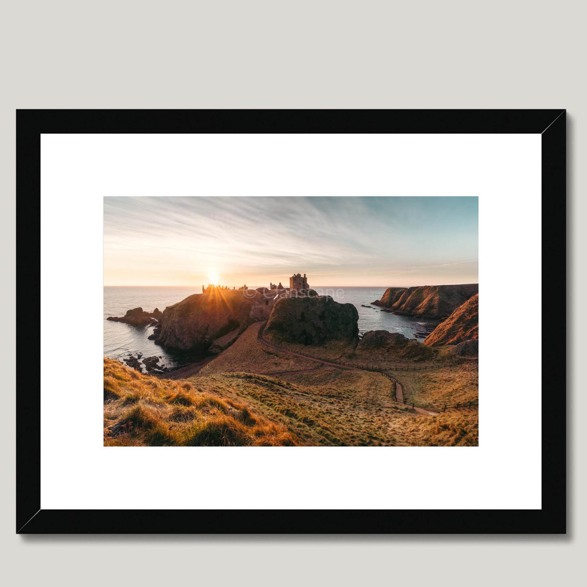 Clan Keith - Dunnotter Castle - Framed & Mounted Photo Print 16"x12" Black