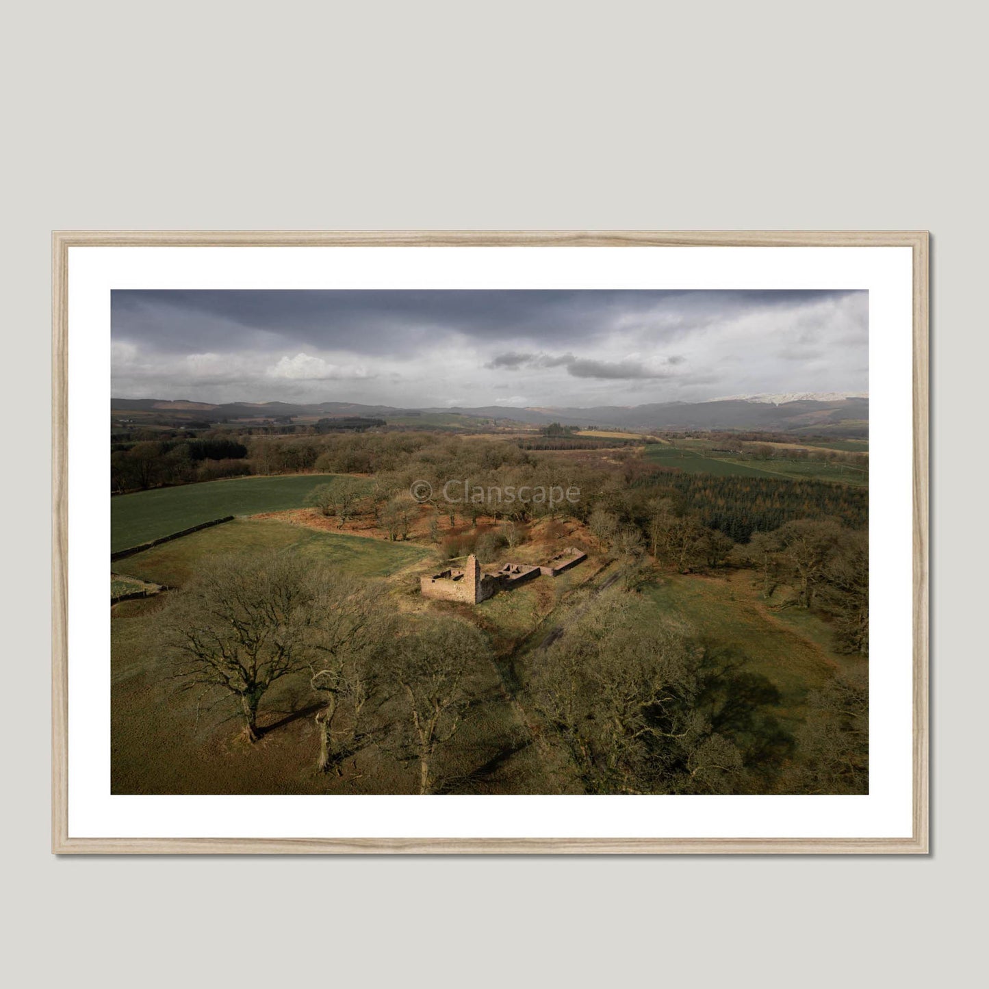 Clan Johnstone - Lochwood Tower - Framed & Mounted Photo Print 40"x28" Natural
