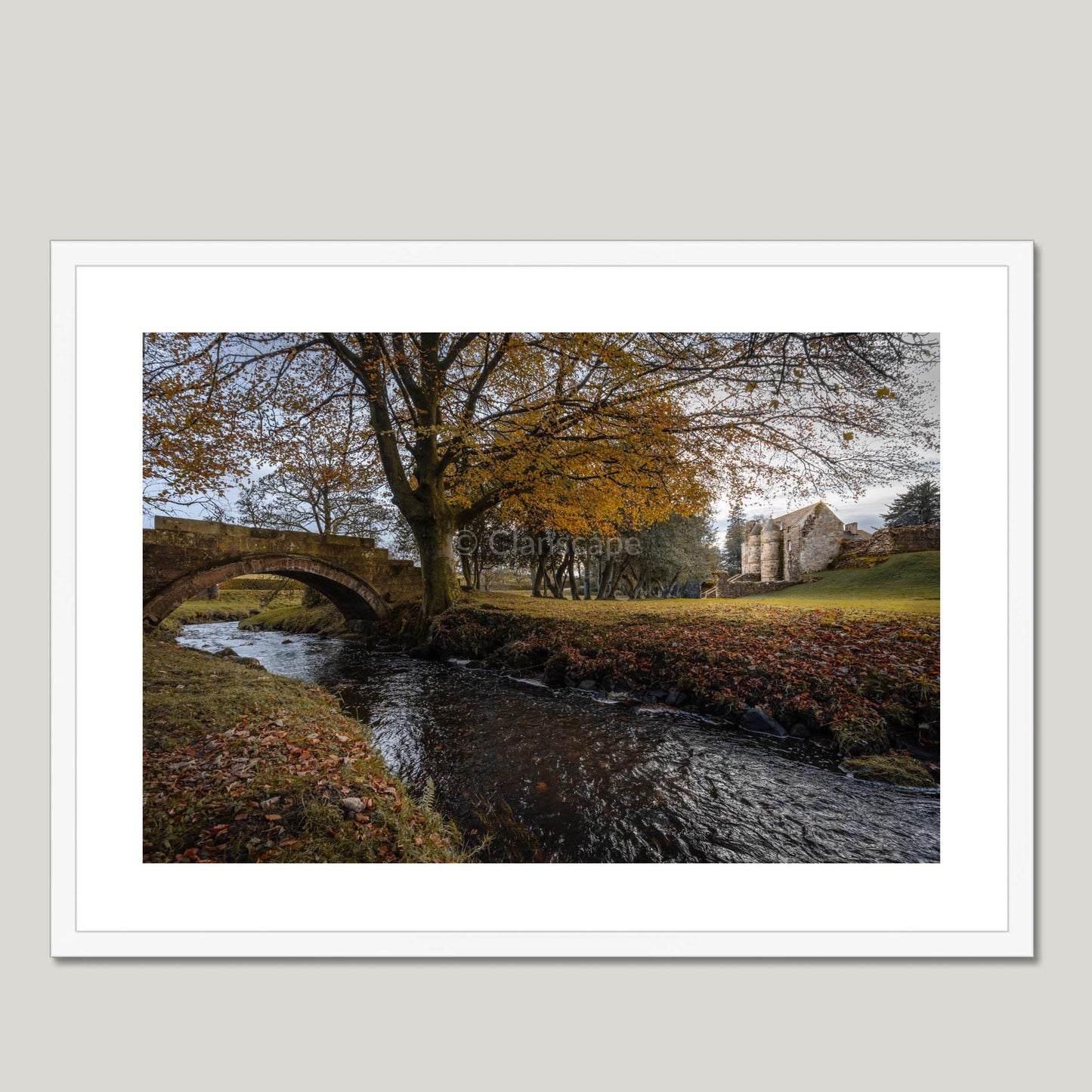 Clan Muir - Rowallan Castle - Framed & Mounted Photo Print 28"x20" White