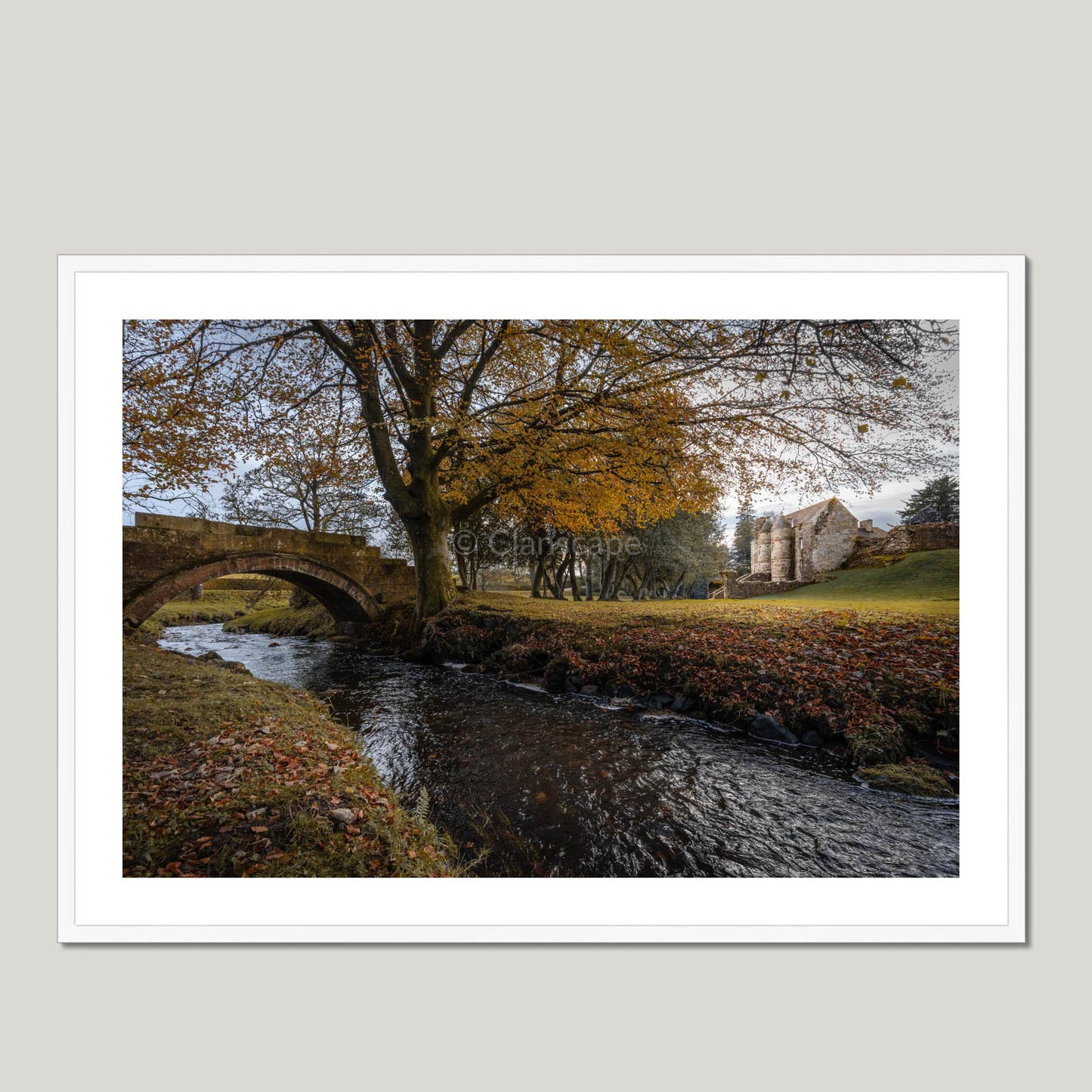 Clan Muir - Rowallan Castle - Framed & Mounted Photo Print 40"x28" White