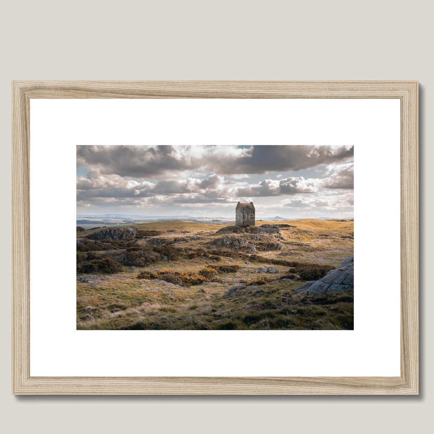 Clan Pringle - Smailholm Tower - Framed & Mounted Photo Print 16"x12" Natural