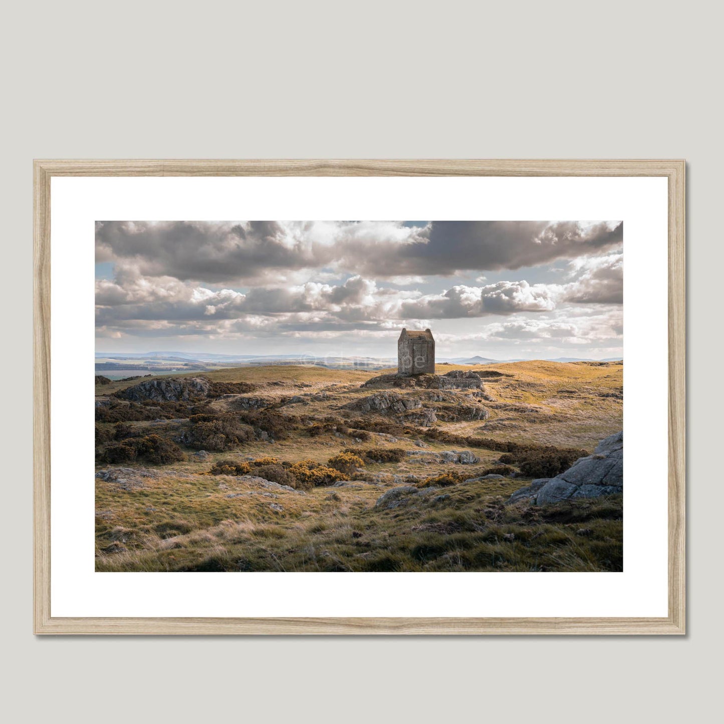 Clan Pringle - Smailholm Tower - Framed & Mounted Photo Print 28"x20" Natural