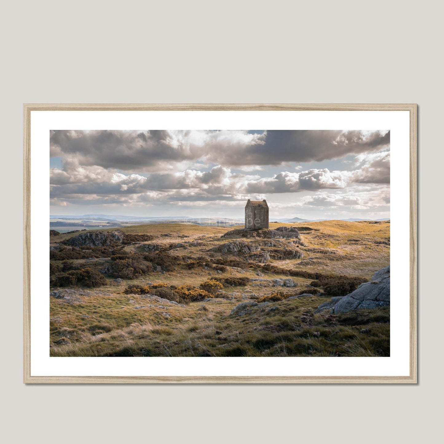 Clan Pringle - Smailholm Tower - Framed & Mounted Photo Print 40"x28" Natural