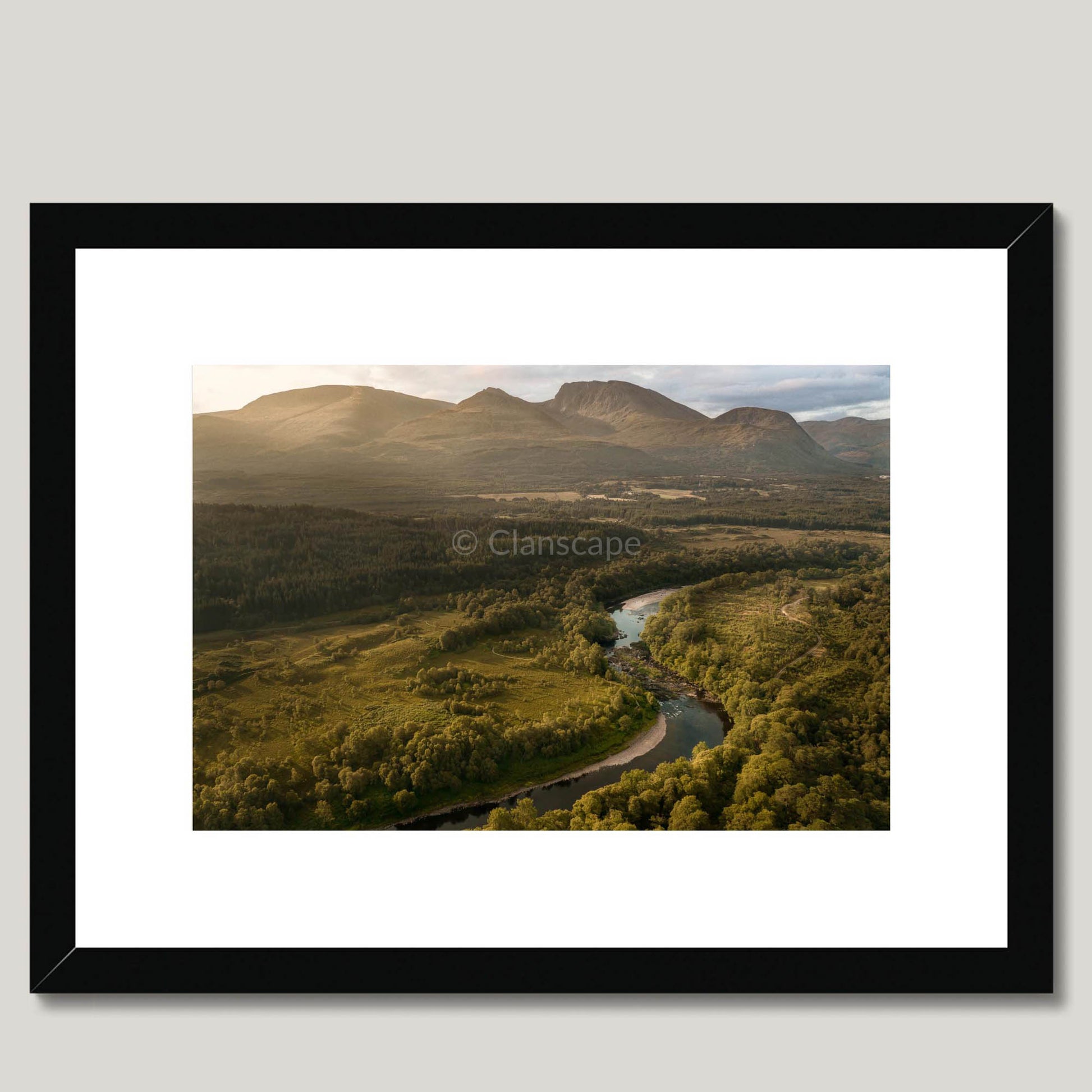 Clan Cameron - Tor Castle (site of) - Framed & Mounted Photo Print 16"x12" Black