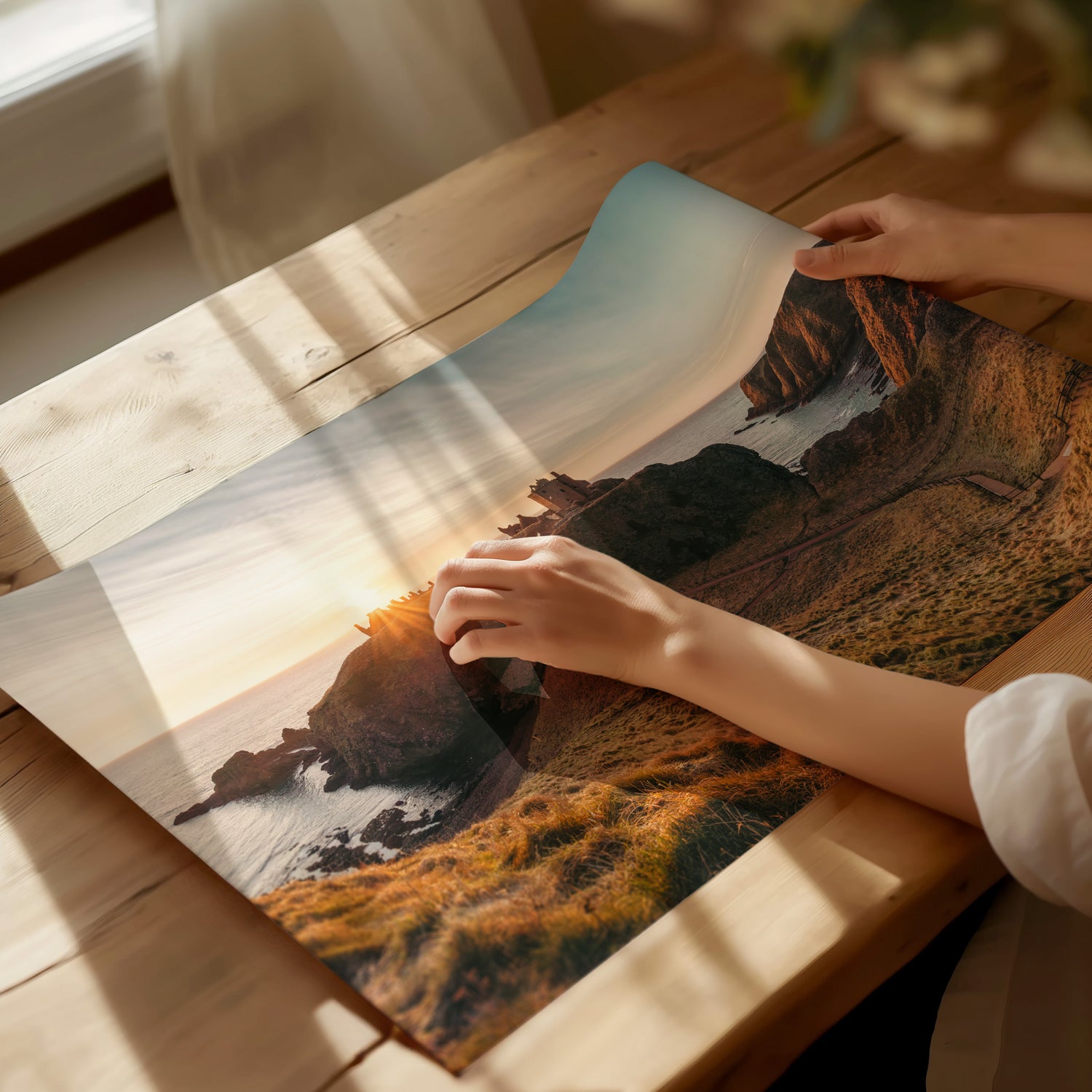 Gallery wall of Scottish prints featuring clan castles and landscapes