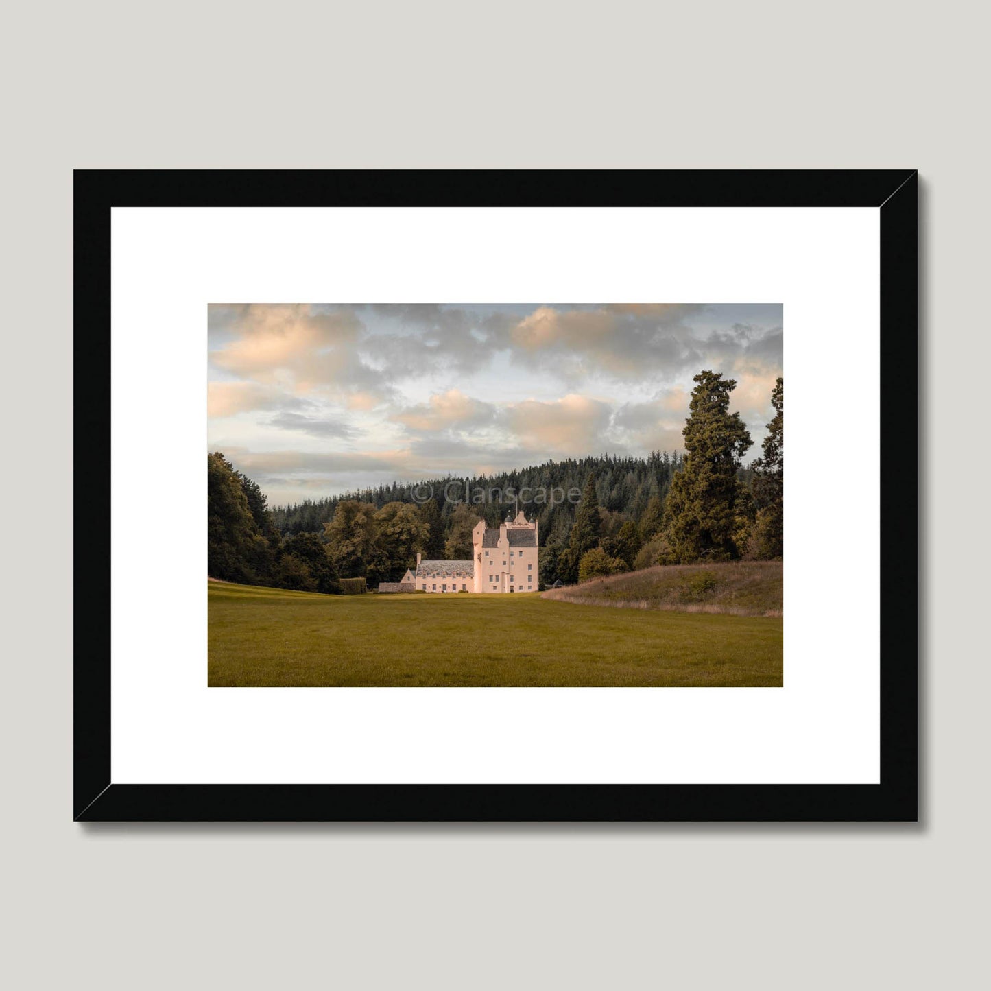 Clan Gordon - Aboyne Castle - Framed & Mounted Photo Photo Print 16"x12" Black