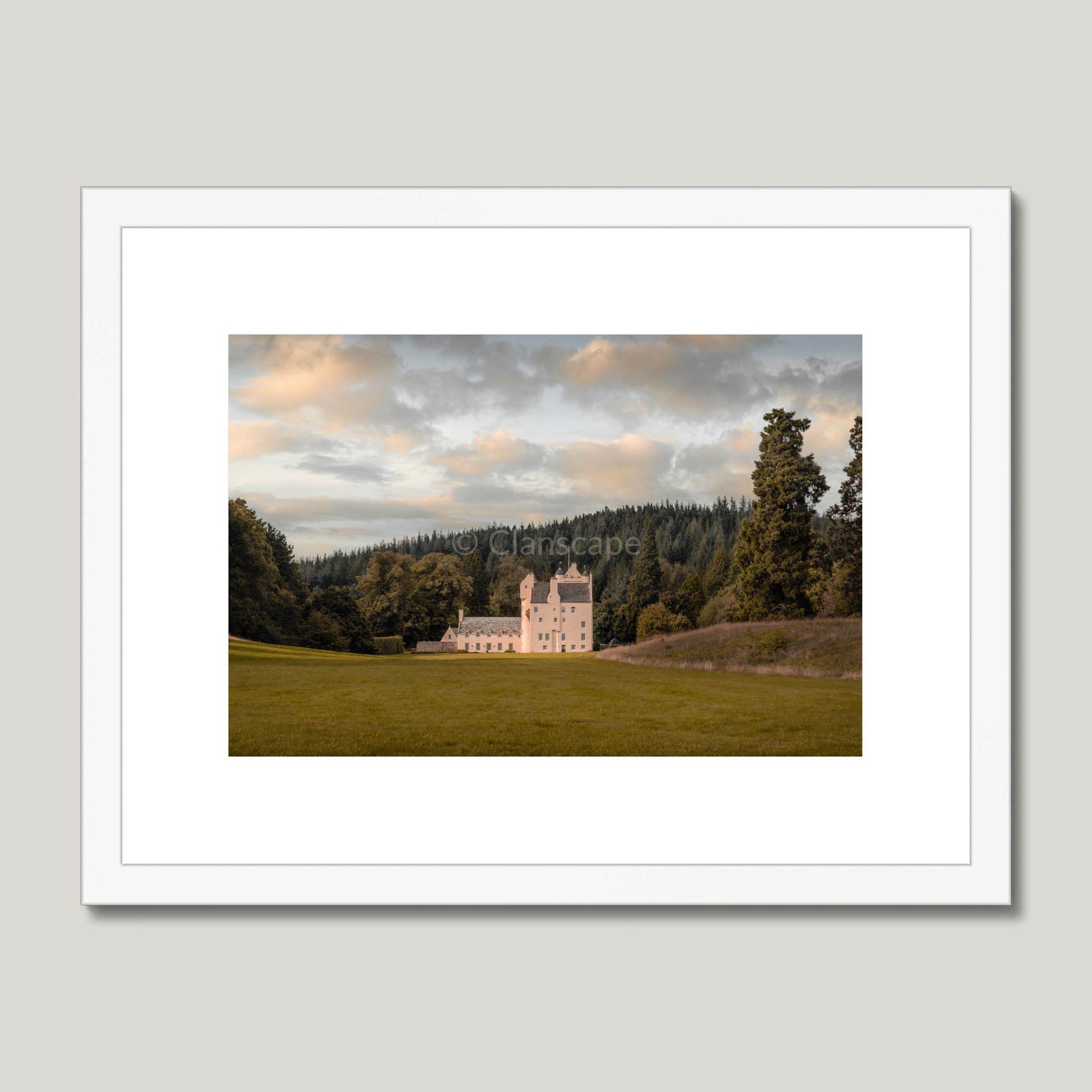 Clan Gordon - Aboyne Castle - Framed & Mounted Photo Photo Print 16"x12" White