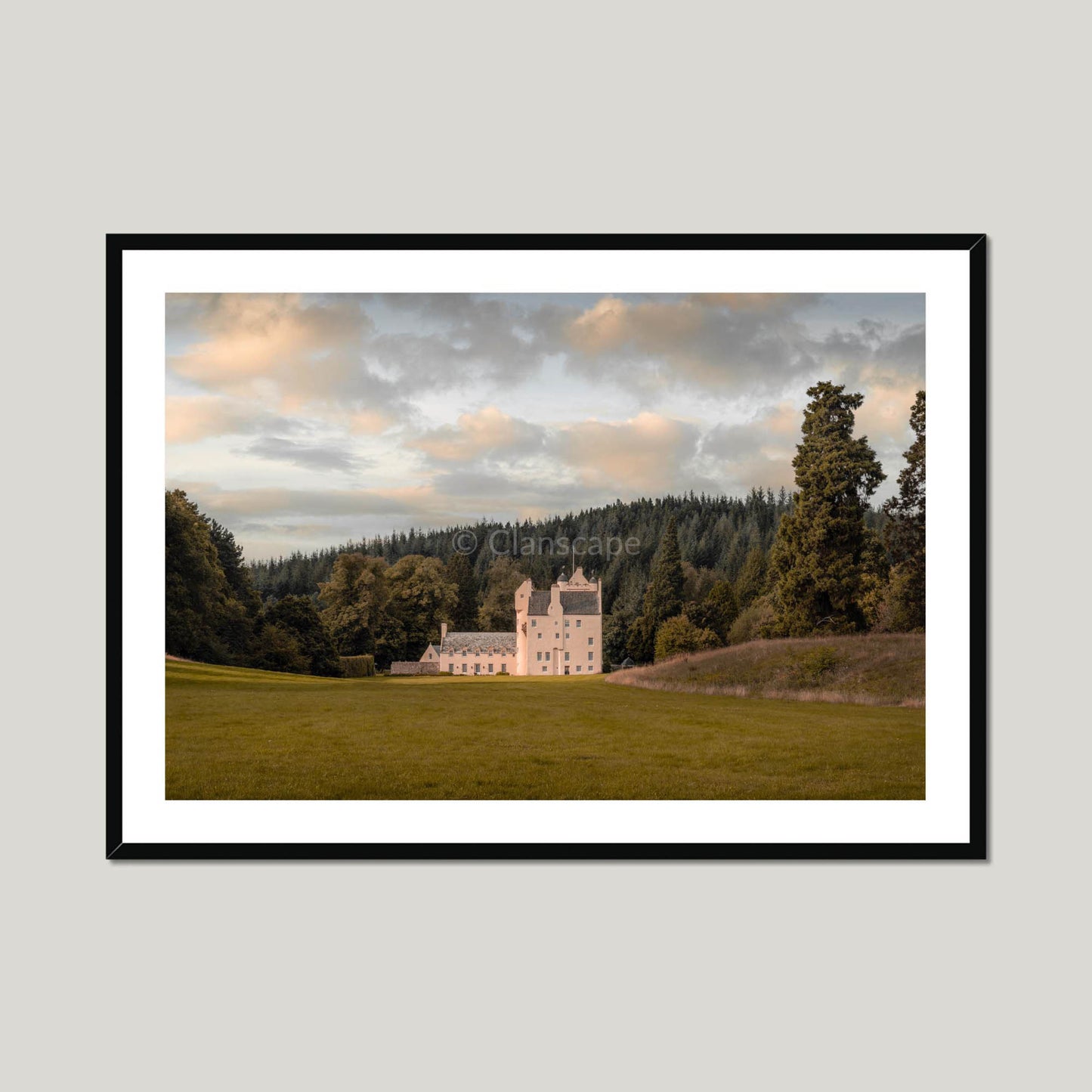 Clan Gordon - Aboyne Castle - Framed & Mounted Photo Photo Print 40"x28" Black