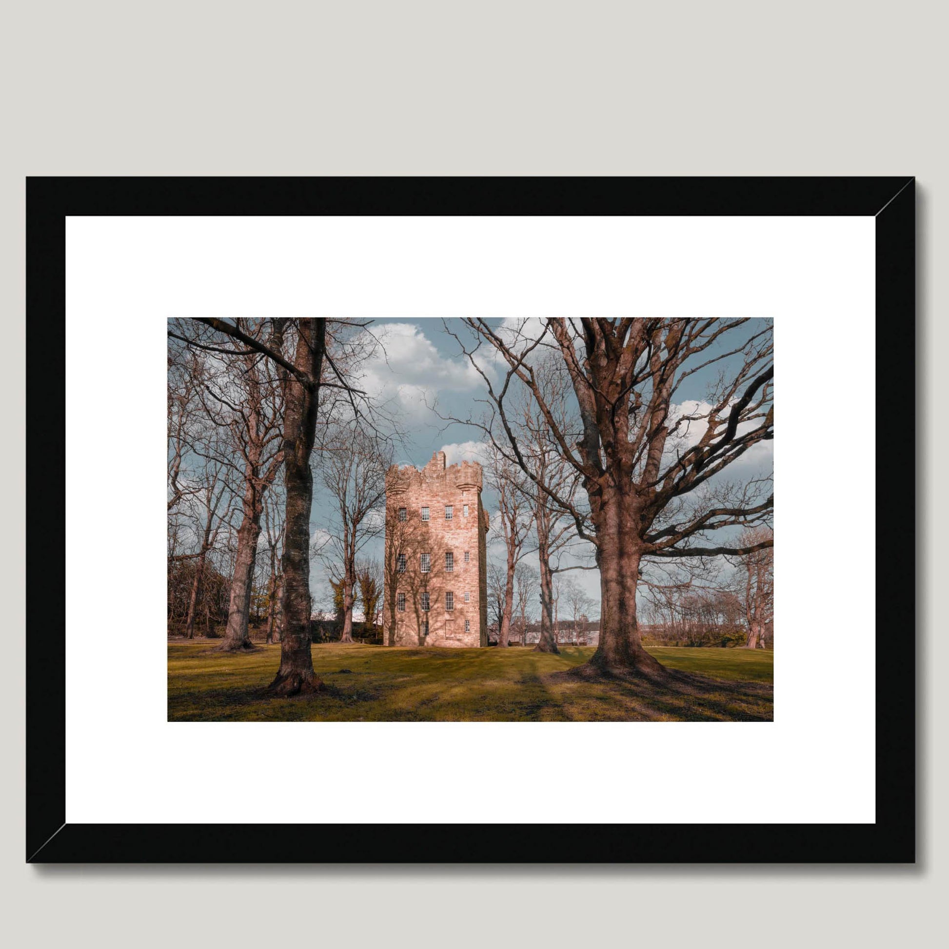 Clan Erskine - Alloa Tower - Framed & Mounted Photo Print 16"x12" Black