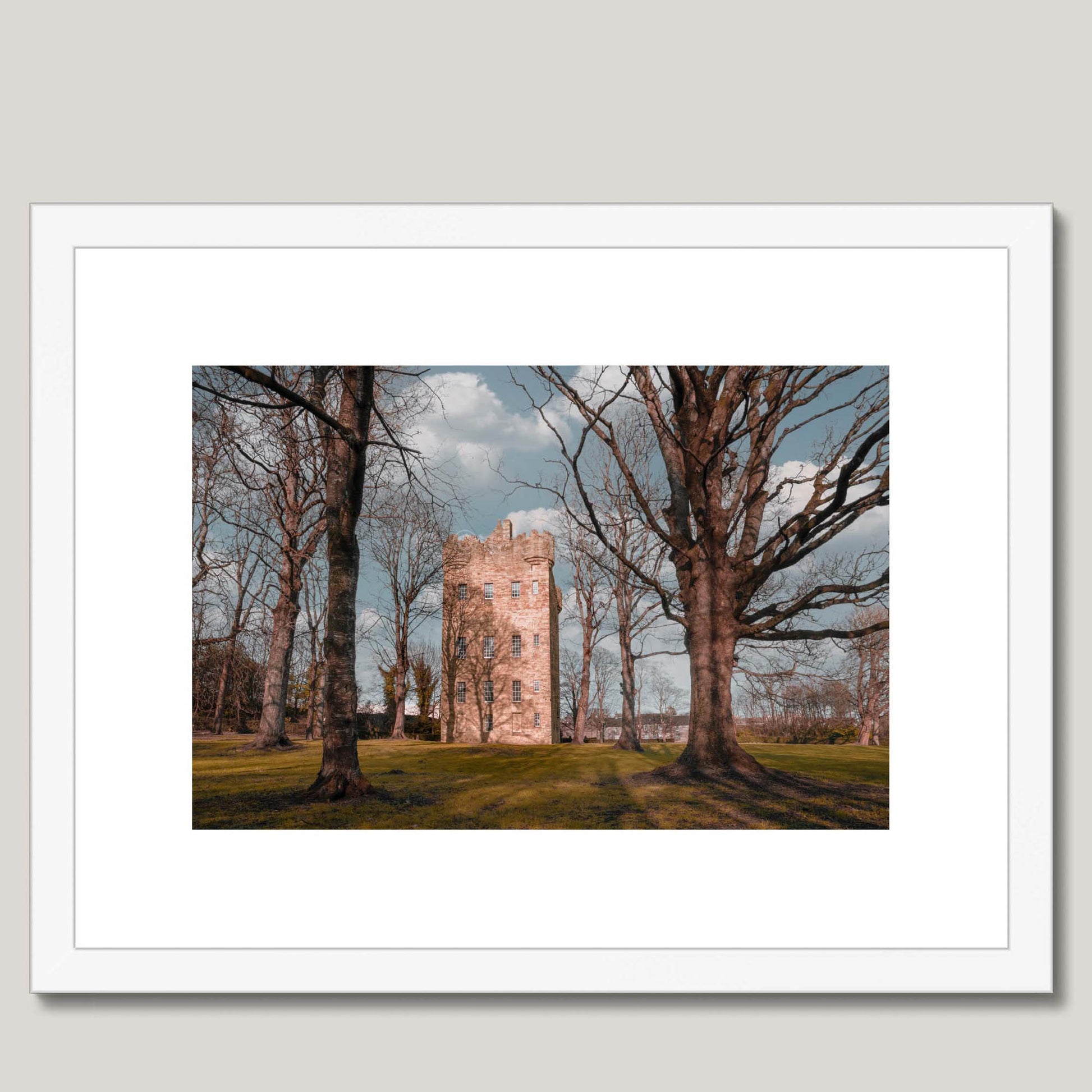 Clan Erskine - Alloa Tower - Framed & Mounted Photo Print 16"x12" White