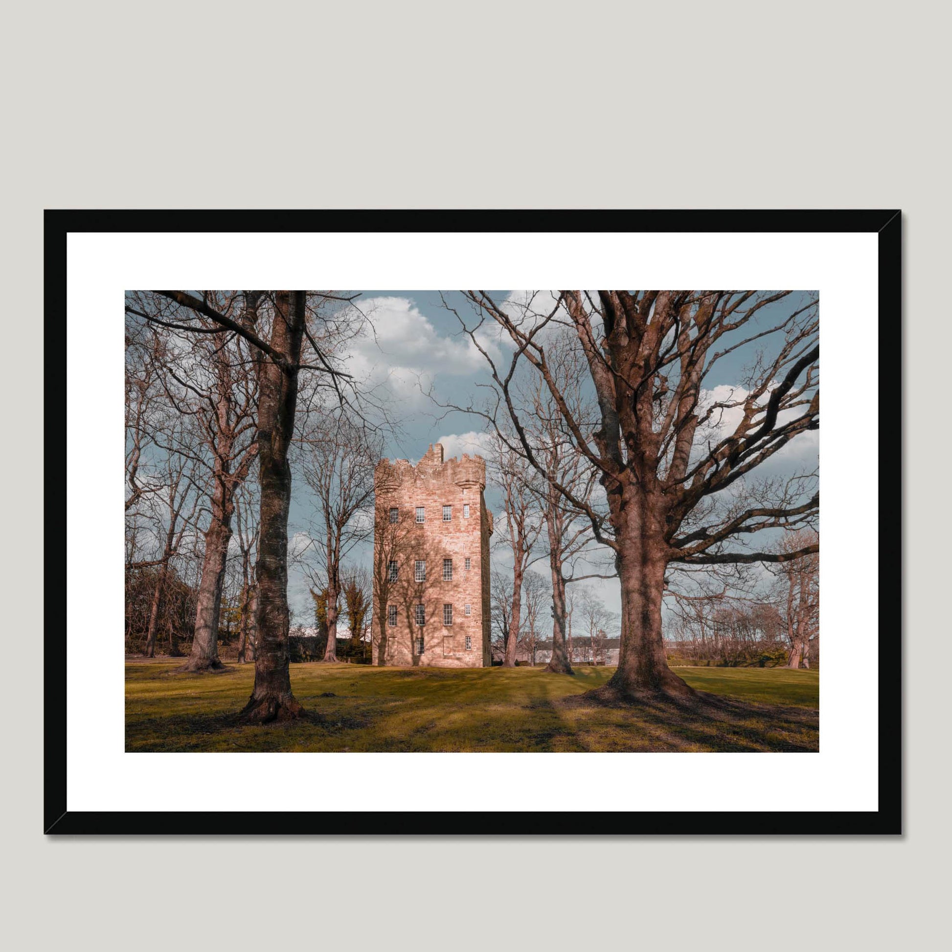 Clan Erskine - Alloa Tower - Framed & Mounted Photo Print 28"x20" Black