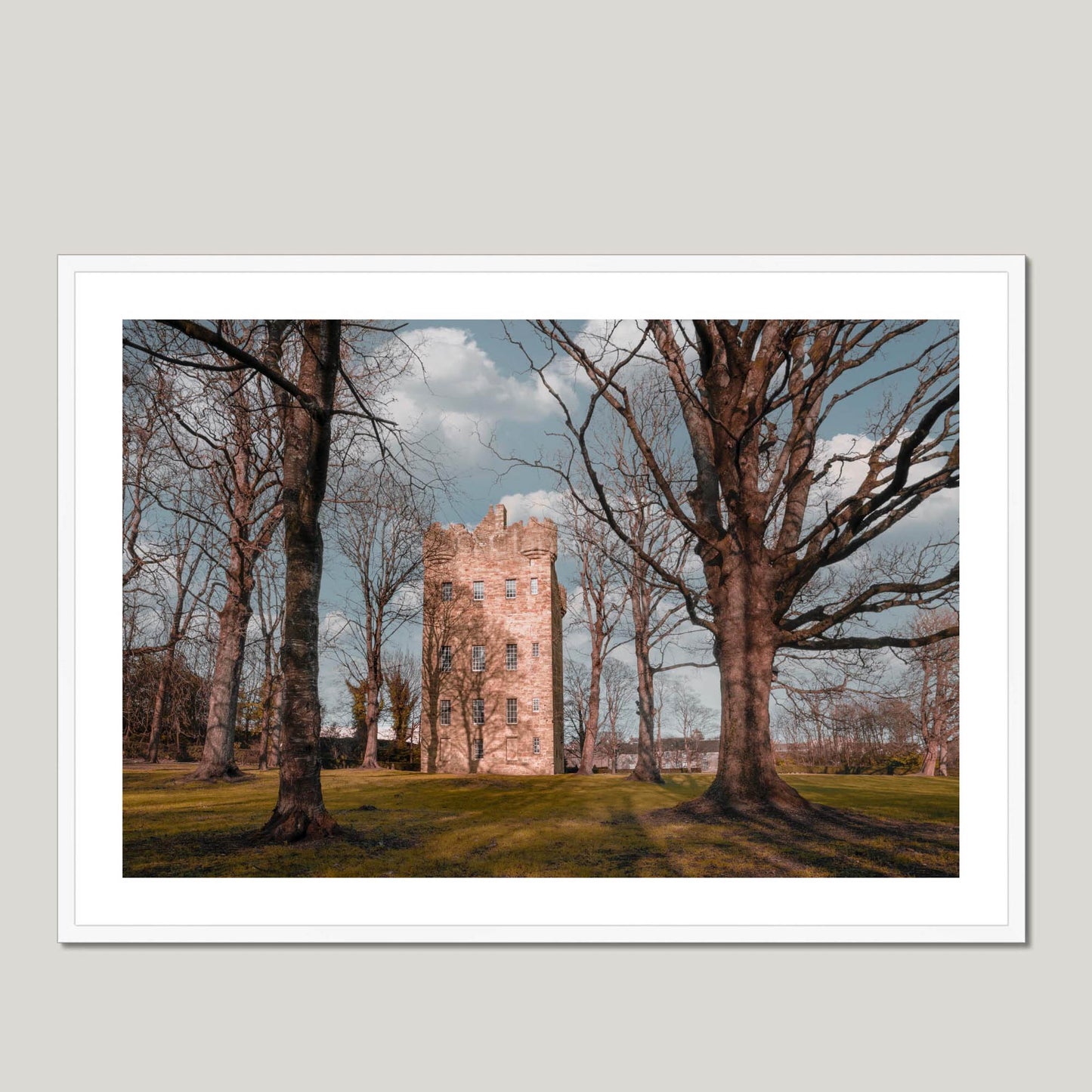 Clan Erskine - Alloa Tower - Framed & Mounted Photo Print 40"x28" White