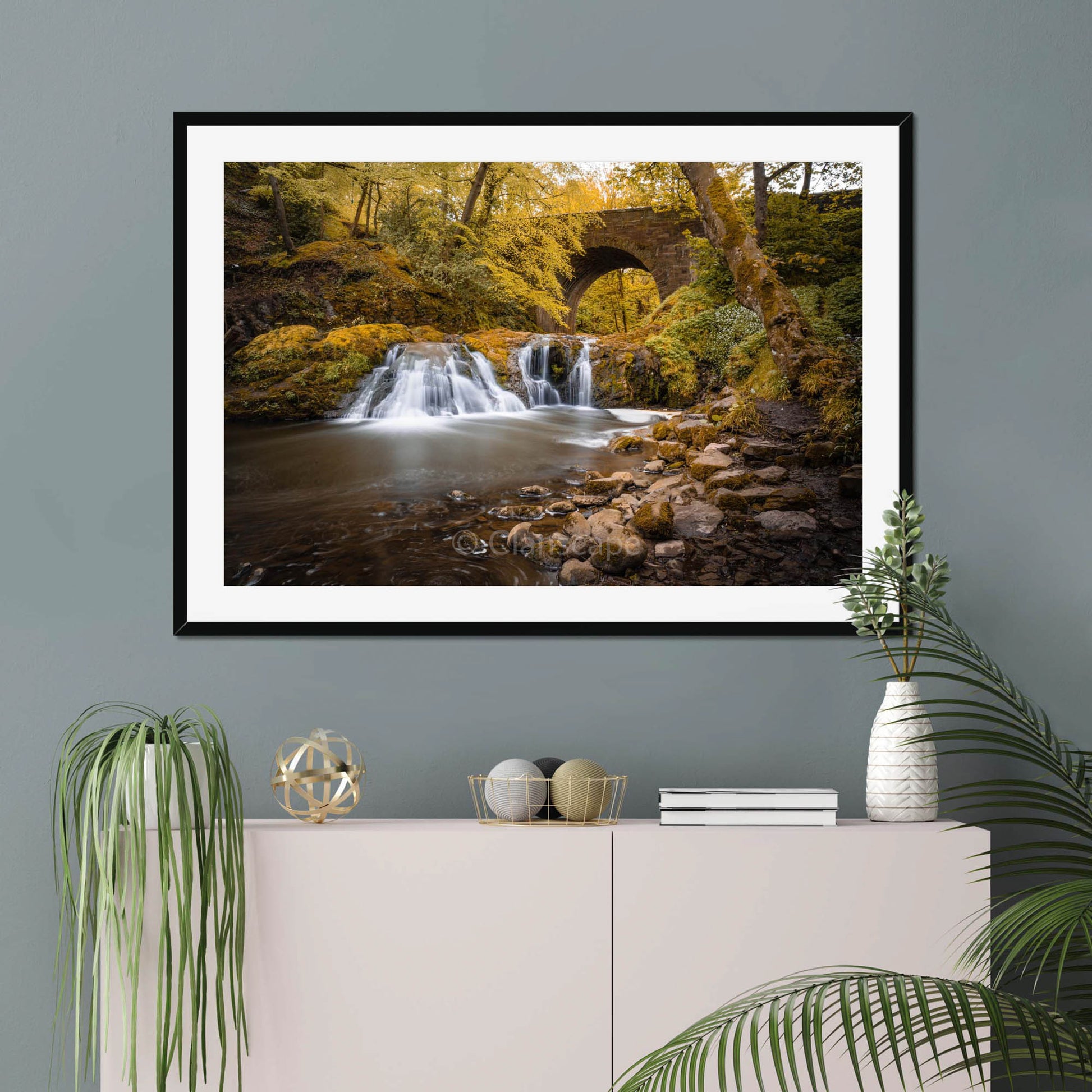 Clan Elliot - Arbirlot Waterfall - Framed & Mounted Photo Print