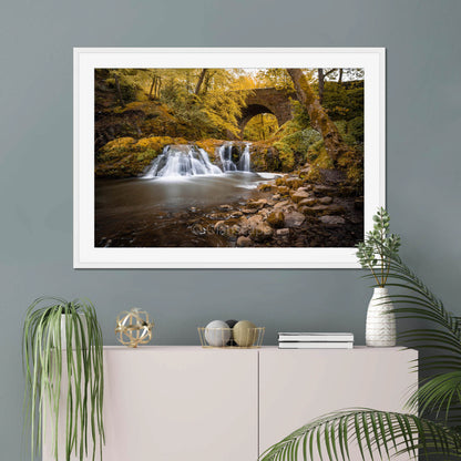 Clan Elliot - Arbirlot Waterfall - Framed & Mounted Photo Print