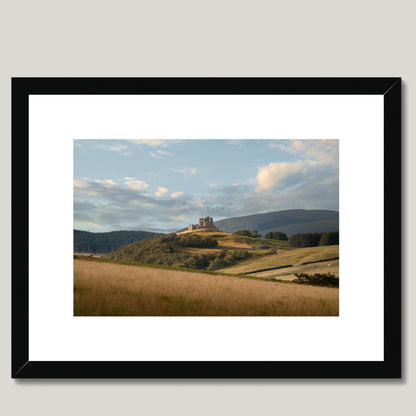 Clan Ogilvy - Auchindoun Castle - Framed & Mounted Photo Print 16"x12" Black