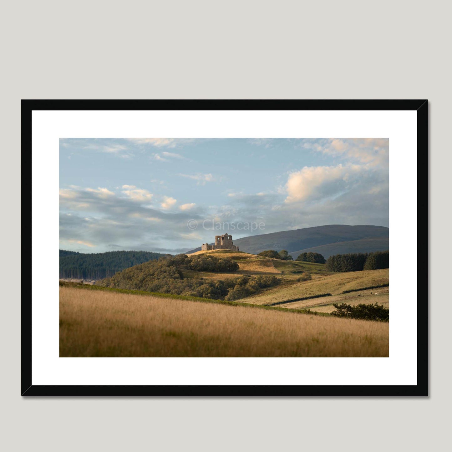 Clan Ogilvy - Auchindoun Castle - Framed & Mounted Photo Print 28"x20" Black