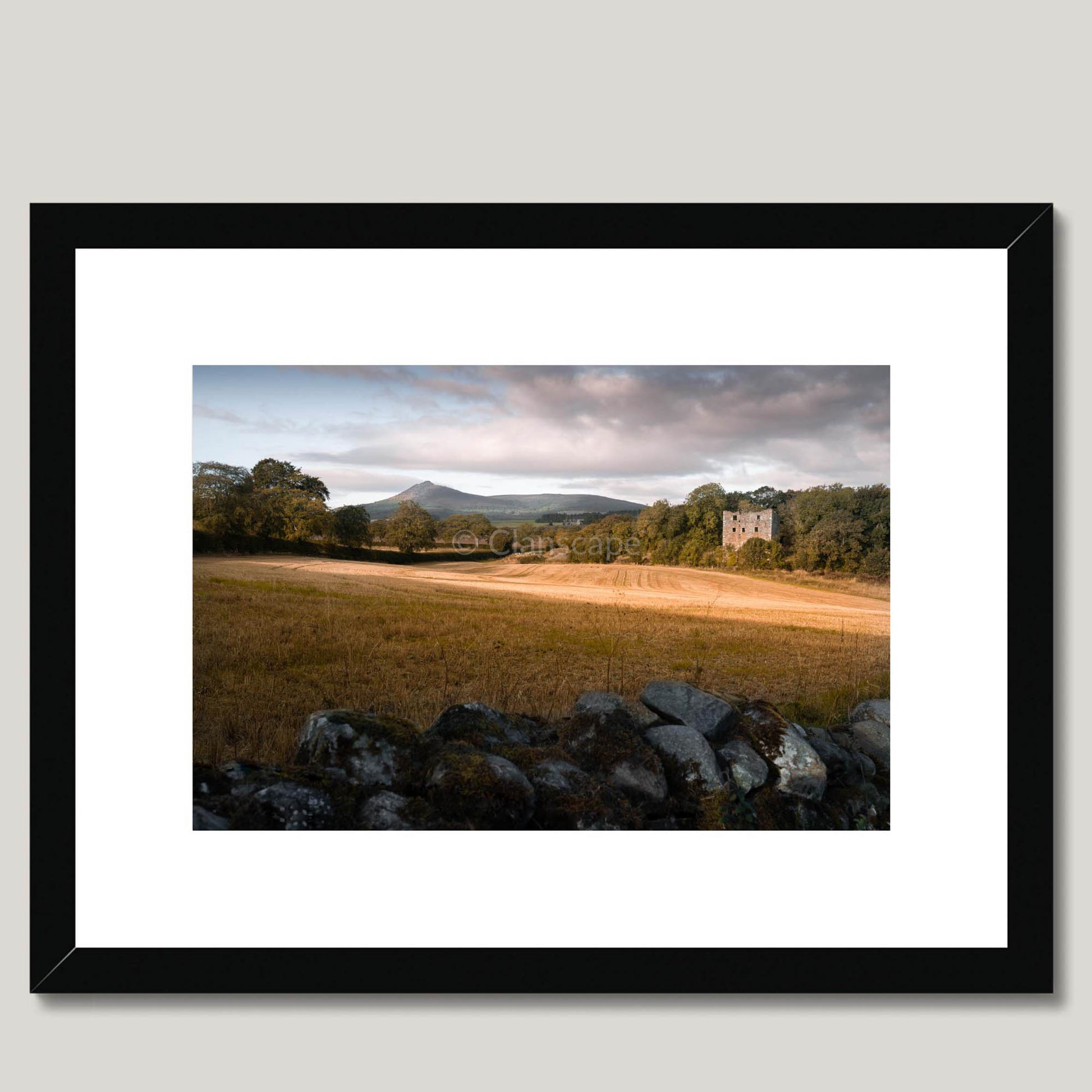 Clan Leslie - Balquhain Castle - Framed & Mounted Photo Print 16"x12" Black