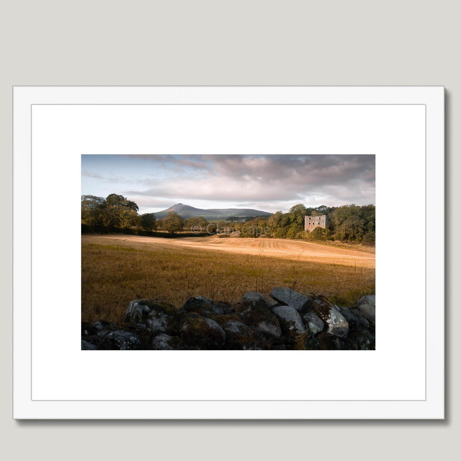 Clan Leslie - Balquhain Castle - Framed & Mounted Photo Print 16"x12" White