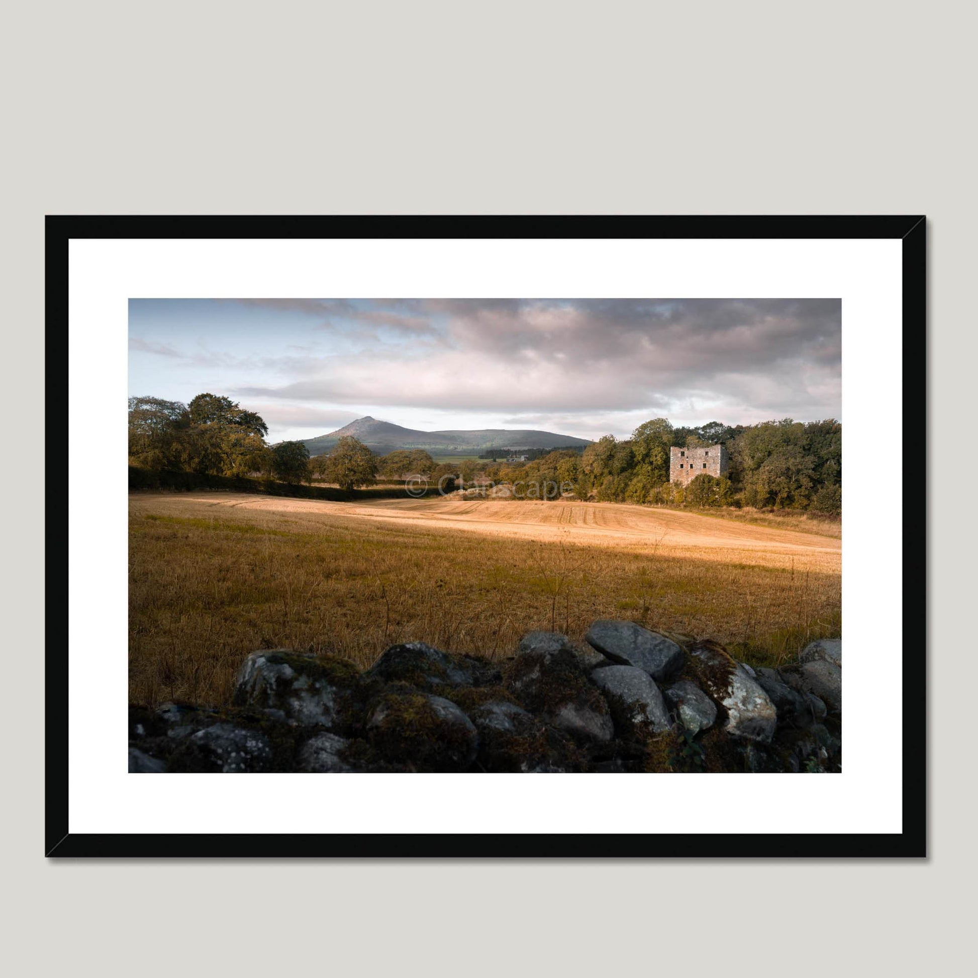 Clan Leslie - Balquhain Castle - Framed & Mounted Photo Print 28"x20" Black