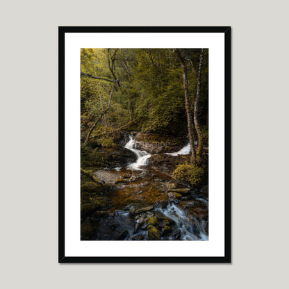 Clan MacGregor - Balquhidder Waterfall - Framed & Mounted Photo Print 20"x28" Black