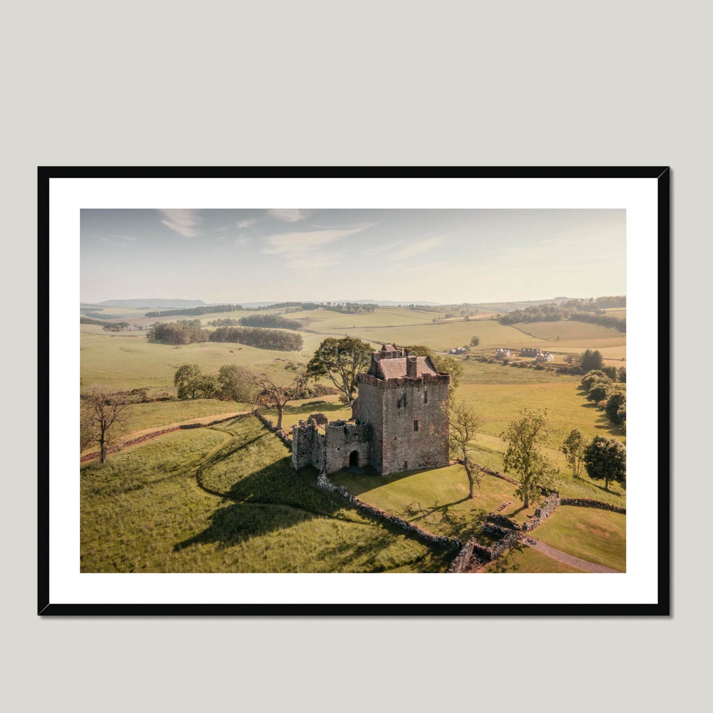 Clan Barclay - Balvaird Castle - Framed & Mounted Photo Print 40"x28" Black