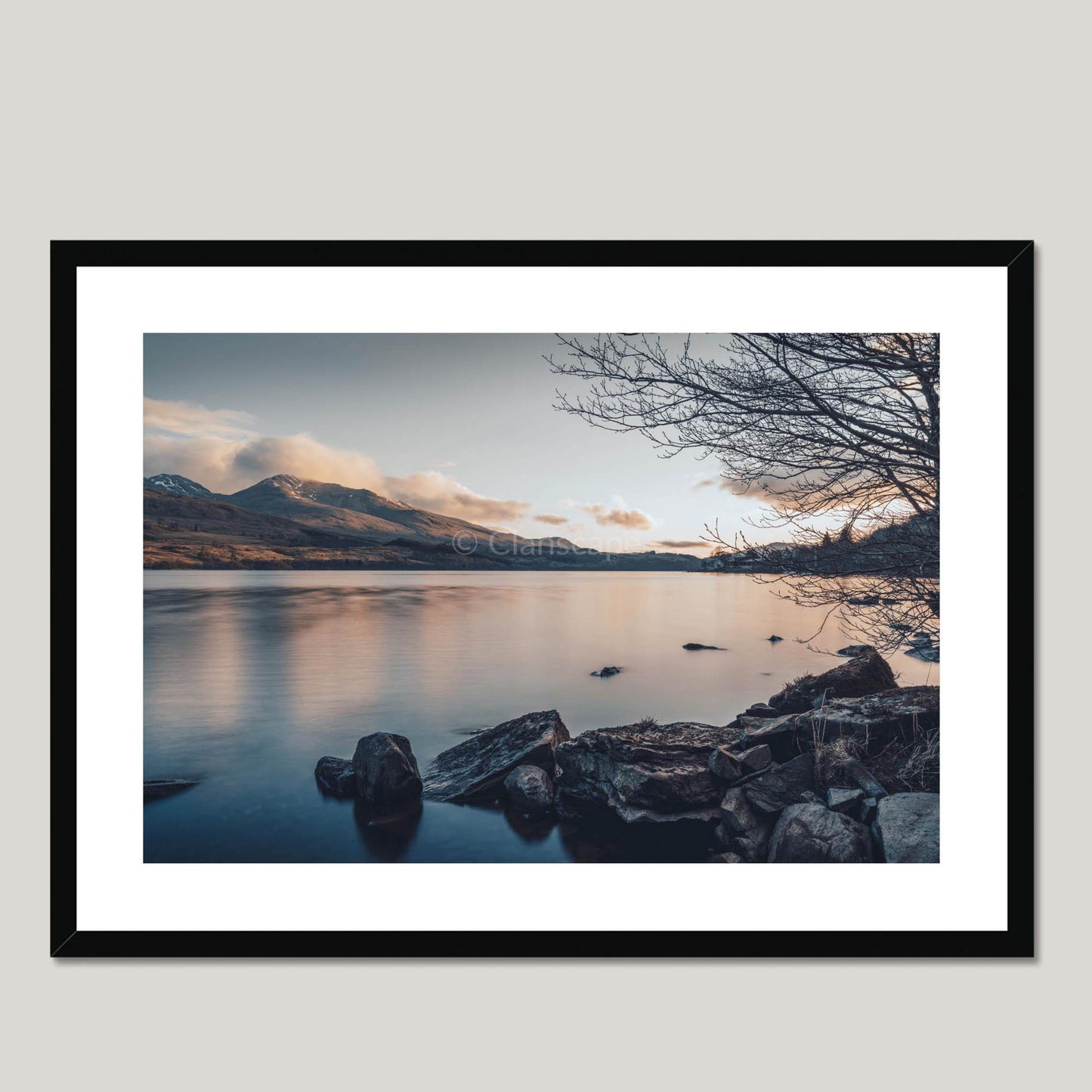 Clan MacMillan - Ben Lawers - Framed & Mounted Photo Print 28"x20" Black