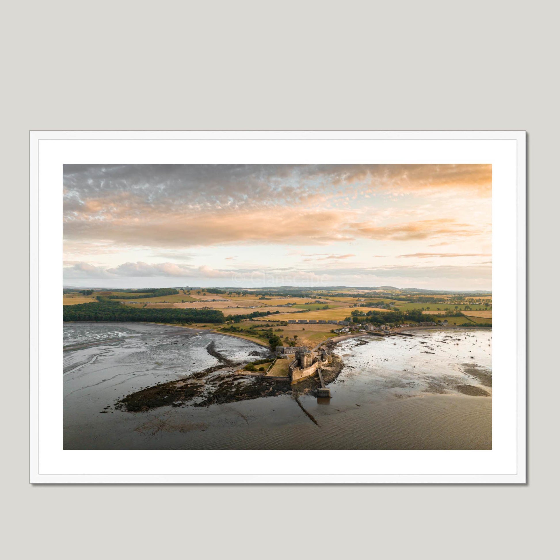 Clan Crichton - Blackness Castle - Framed & Mounted Photo Print 40"x28" White