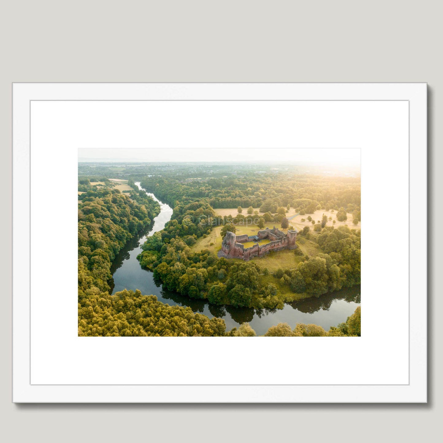 Clan Douglas - Bothwell Castle - Framed & Mounted Photo Print 16"x12" White