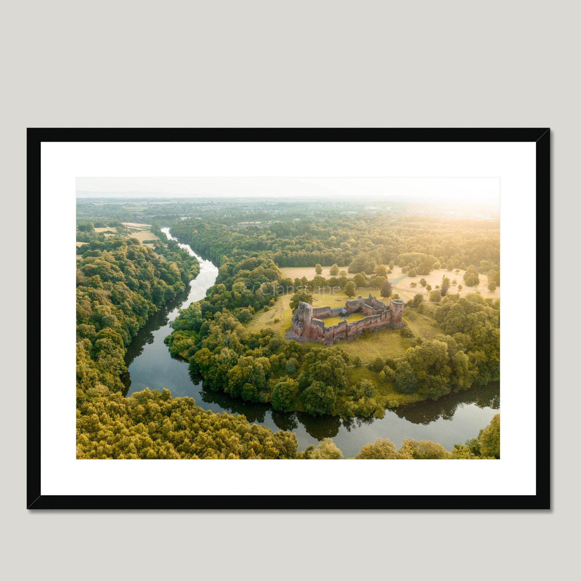 Clan Hamilton - Bothwell Castle - Framed & Mounted Photo Print 28"x20" Black