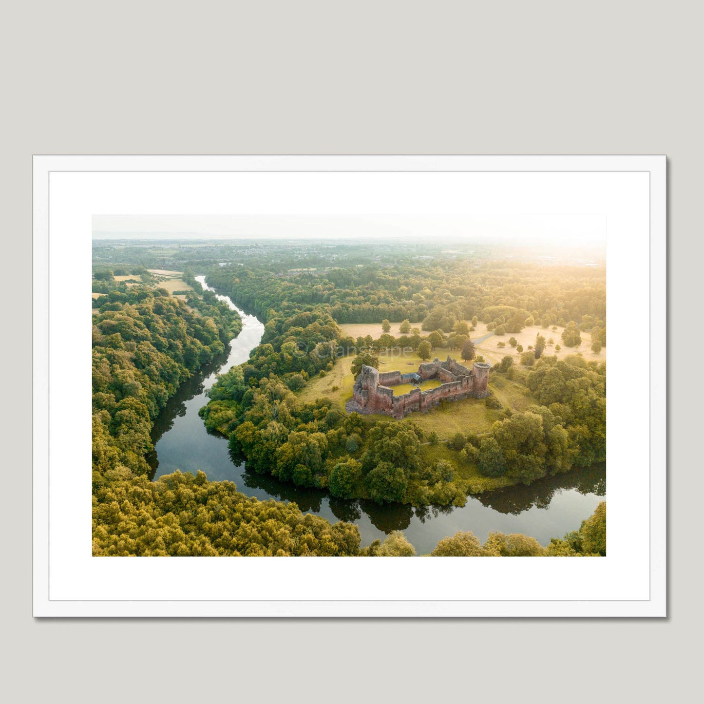 Clan Douglas - Bothwell Castle - Framed & Mounted Photo Print 28"x20" White