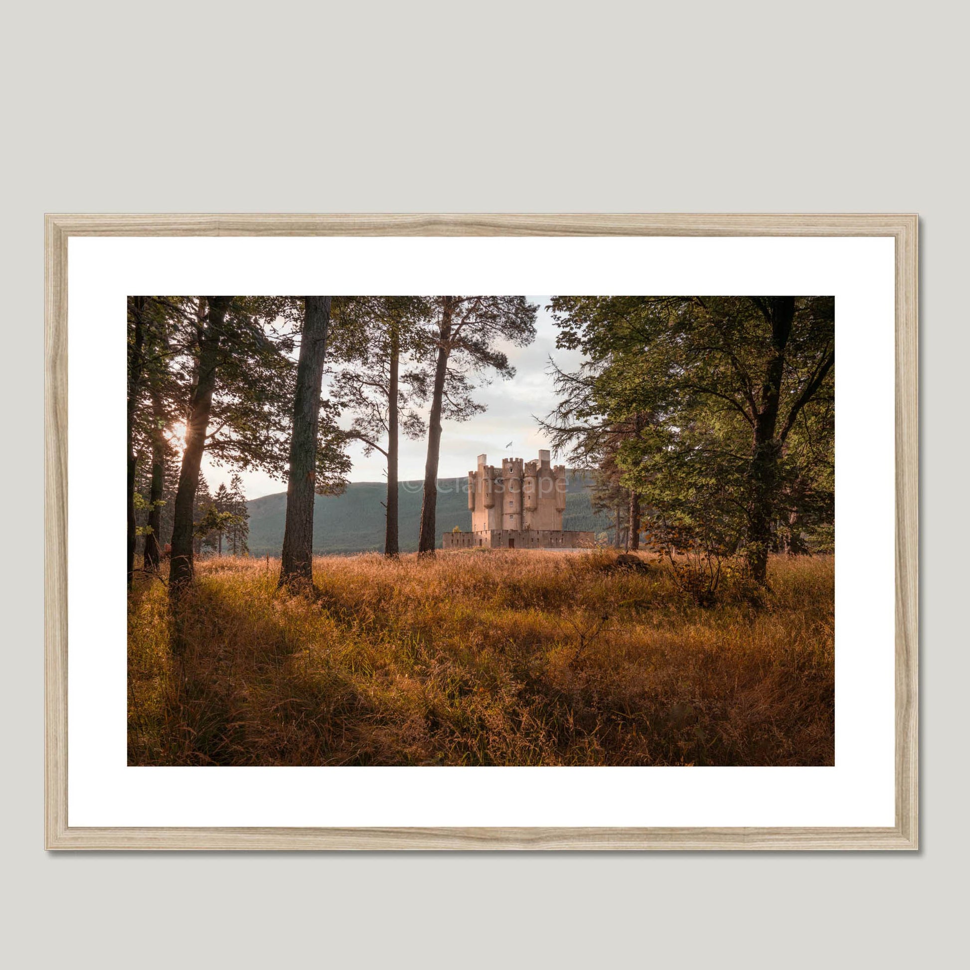 Clan Erskine - Braemar Castle - Framed & Mounted Photo Print 28"x20" Natural