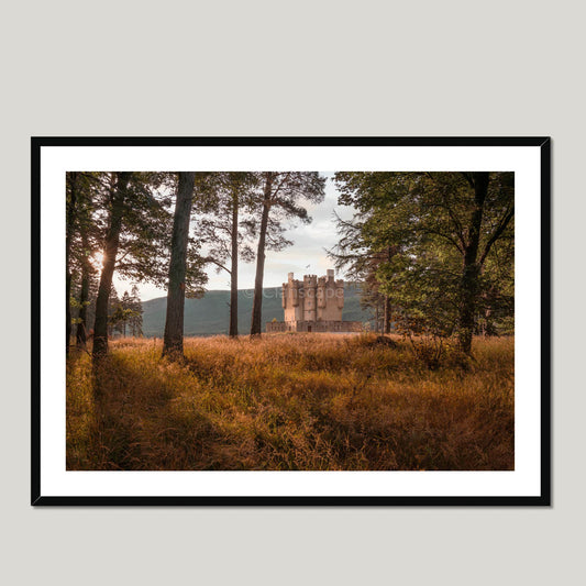 Clan Farquharson - Braemar Castle - Framed & Mounted Photo Print 40"x28" Black