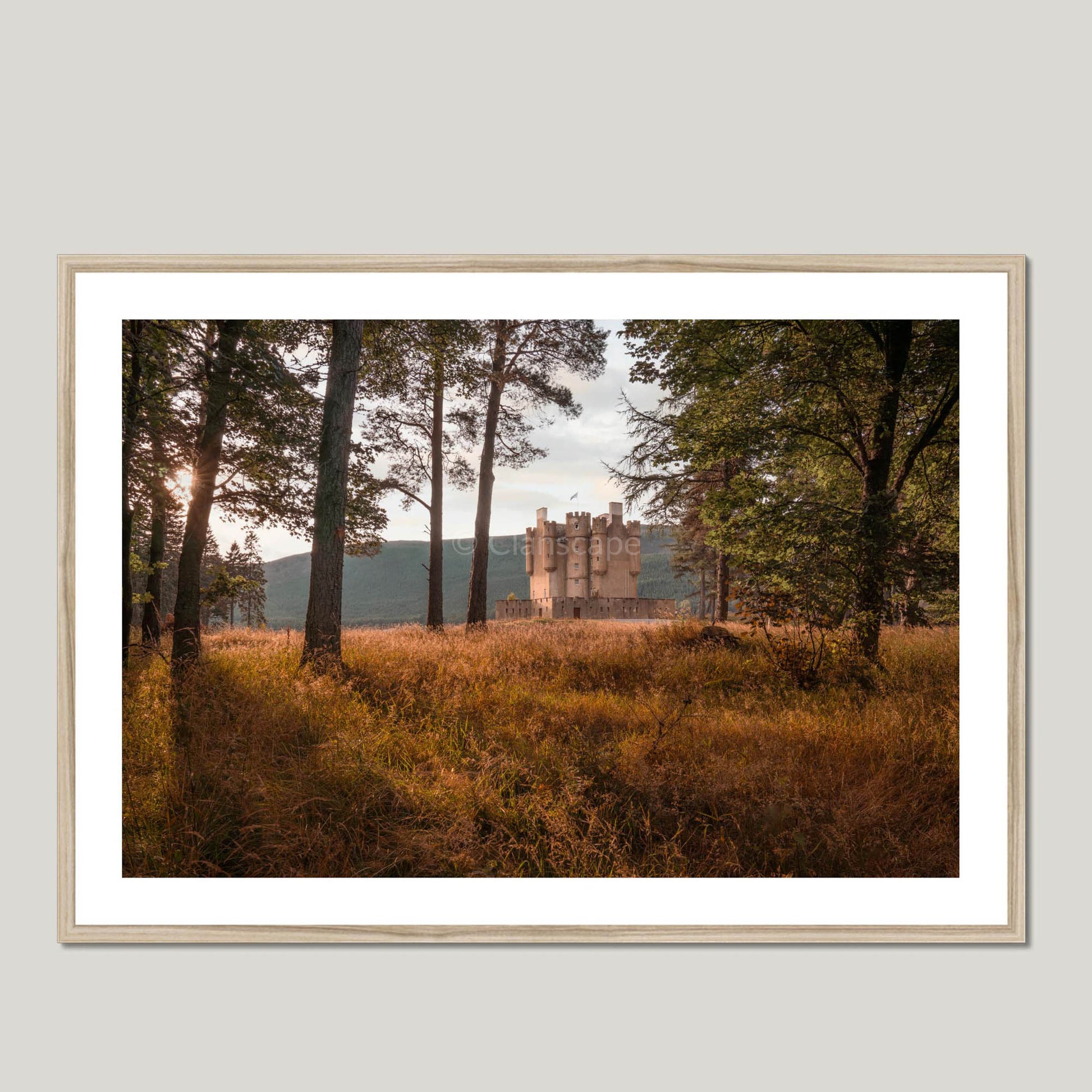 Clan Erskine - Braemar Castle - Framed & Mounted Photo Print 40"x28" Natural