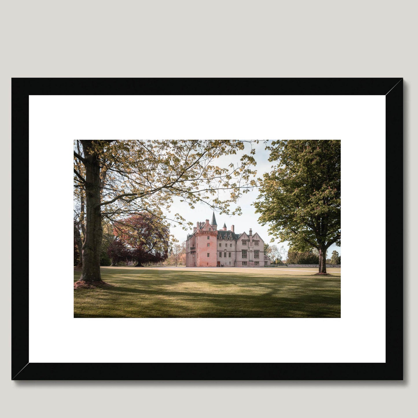 Clan Brodie - Brodie Castle - Framed & Mounted Photo Print 16"x12" Black