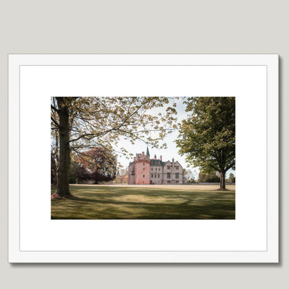 Clan Brodie - Brodie Castle - Framed & Mounted Photo Print 16"x12" White