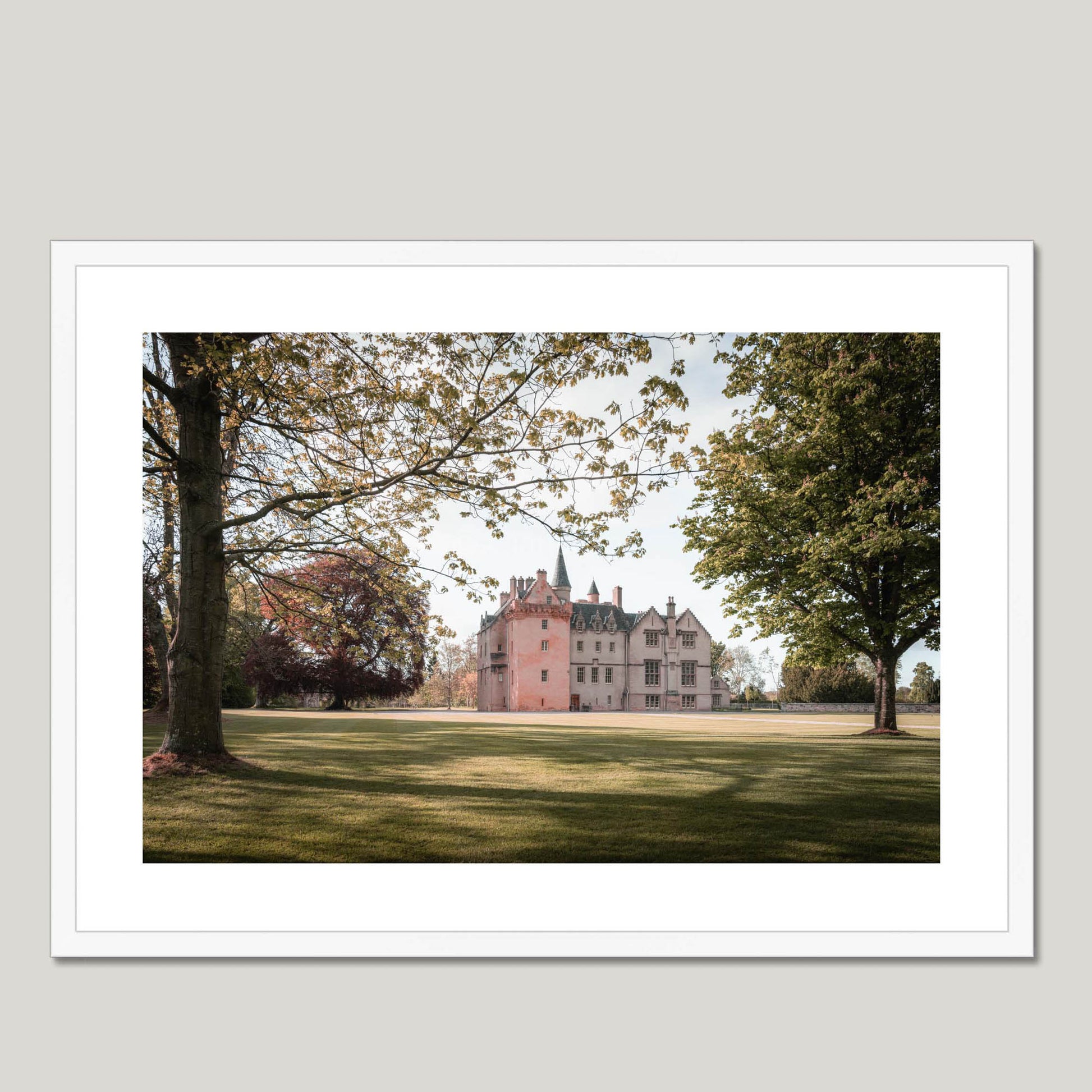 Clan Brodie - Brodie Castle - Framed & Mounted Photo Print 28"x20" White