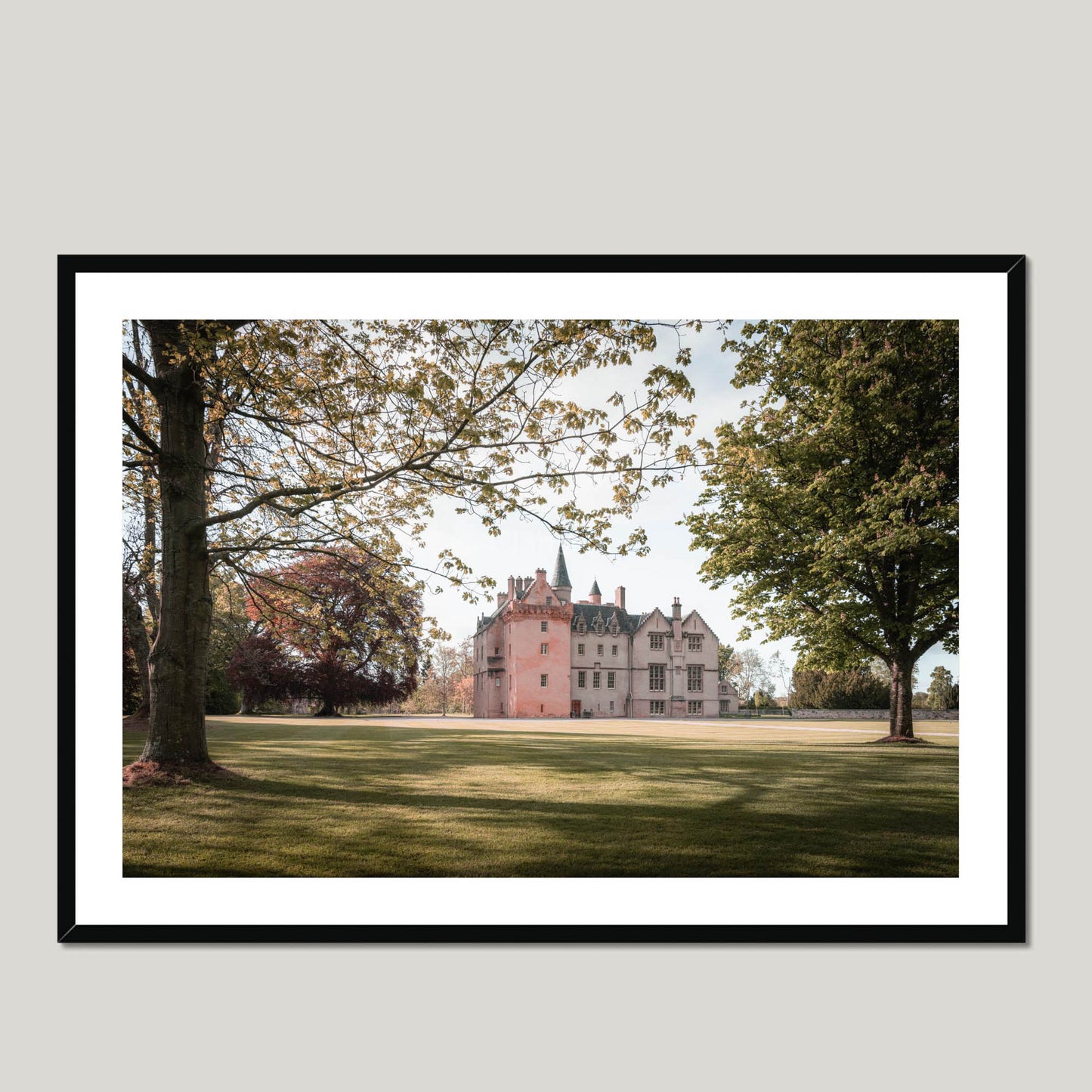 Clan Brodie - Brodie Castle - Framed & Mounted Photo Print 40"x28" Black