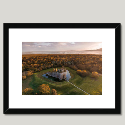 Clan Maxwell - Caerlaverock Castle - Framed & Mounted Photo Print 16"x12" Black