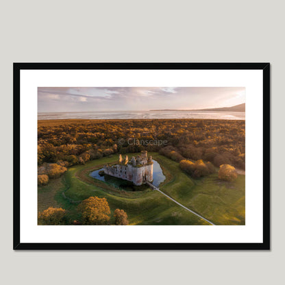 Clan Maxwell - Caerlaverock Castle - Framed & Mounted Photo Print 28"x20" Black