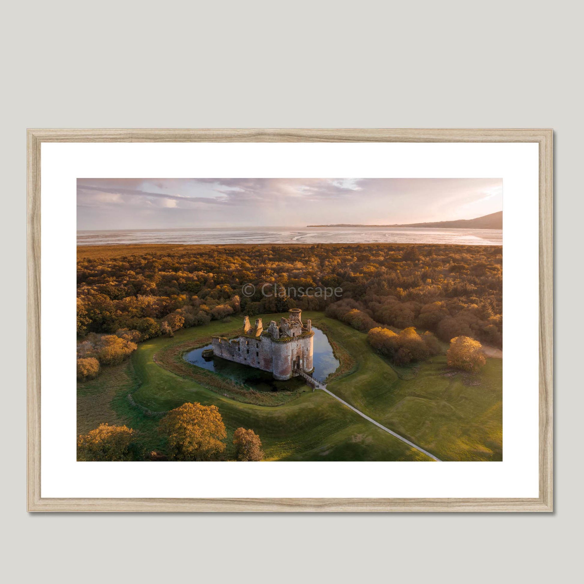 Clan Maxwell - Caerlaverock Castle - Framed & Mounted Photo Print 28"x20" Natural