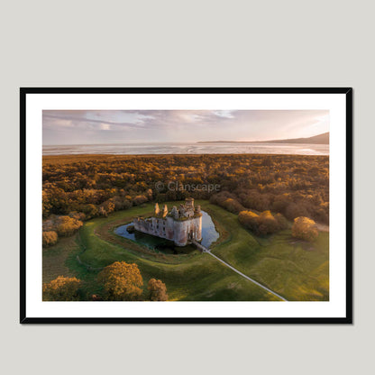 Clan Maxwell - Caerlaverock Castle - Framed & Mounted Photo Print 40"x28" Black