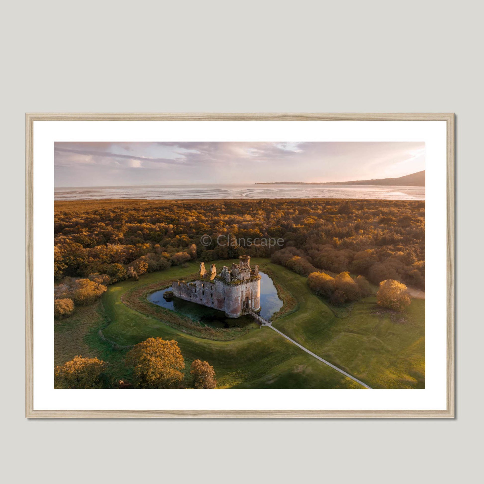 Clan Maxwell - Caerlaverock Castle - Framed & Mounted Photo Print 40"x28" Natural