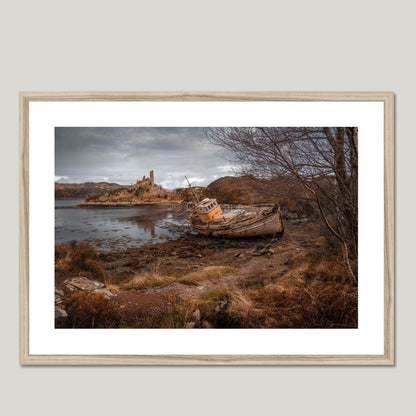 Clan Mackinnon - Caisteal Maol Shipwreck - Framed Photo Print 28"x20" Natural