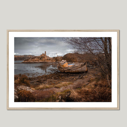 Clan Mackinnon - Caisteal Maol Shipwreck - Framed Photo Print 40"x28" Natural