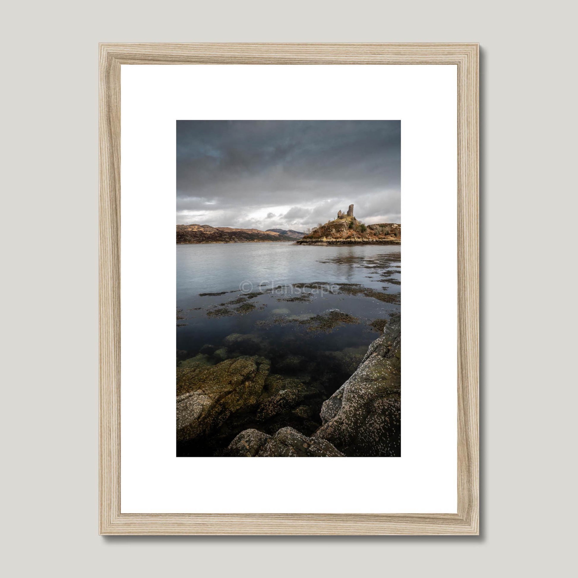 Clan Mackinnon - Caisteal Maol - Framed & Mounted Photo Print 12"x16" Natural